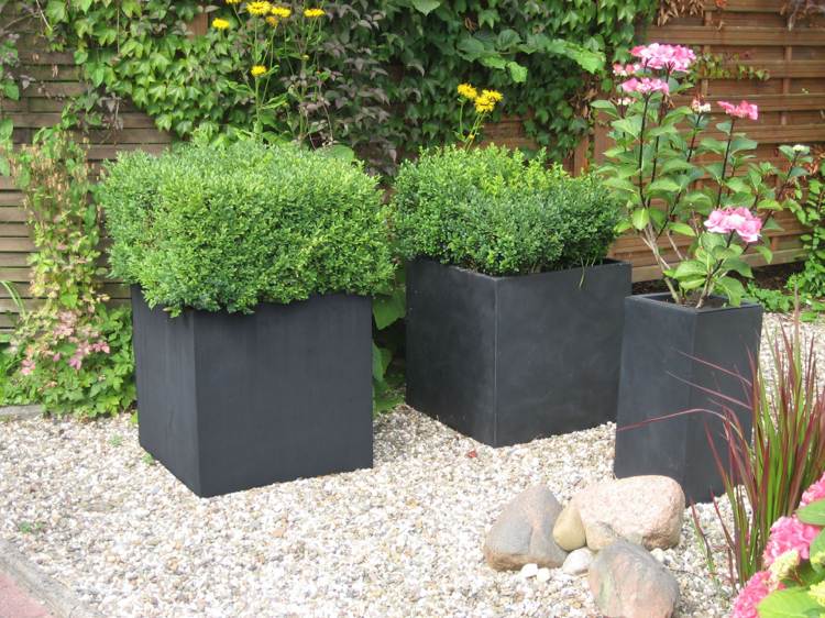 Záhradný dizajn s kvetináčmi, sklolaminát odolný voči počasiu-antracit