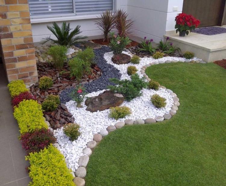 záhradný dizajn-kamienky-farebné-záhradná výsadba