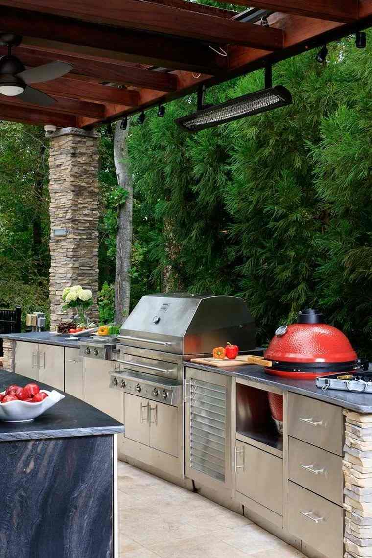 Nápady na záhradu a terasu Vonkajšia kuchyňa Moderné grily na drevené uhlie Trendy v záhrade