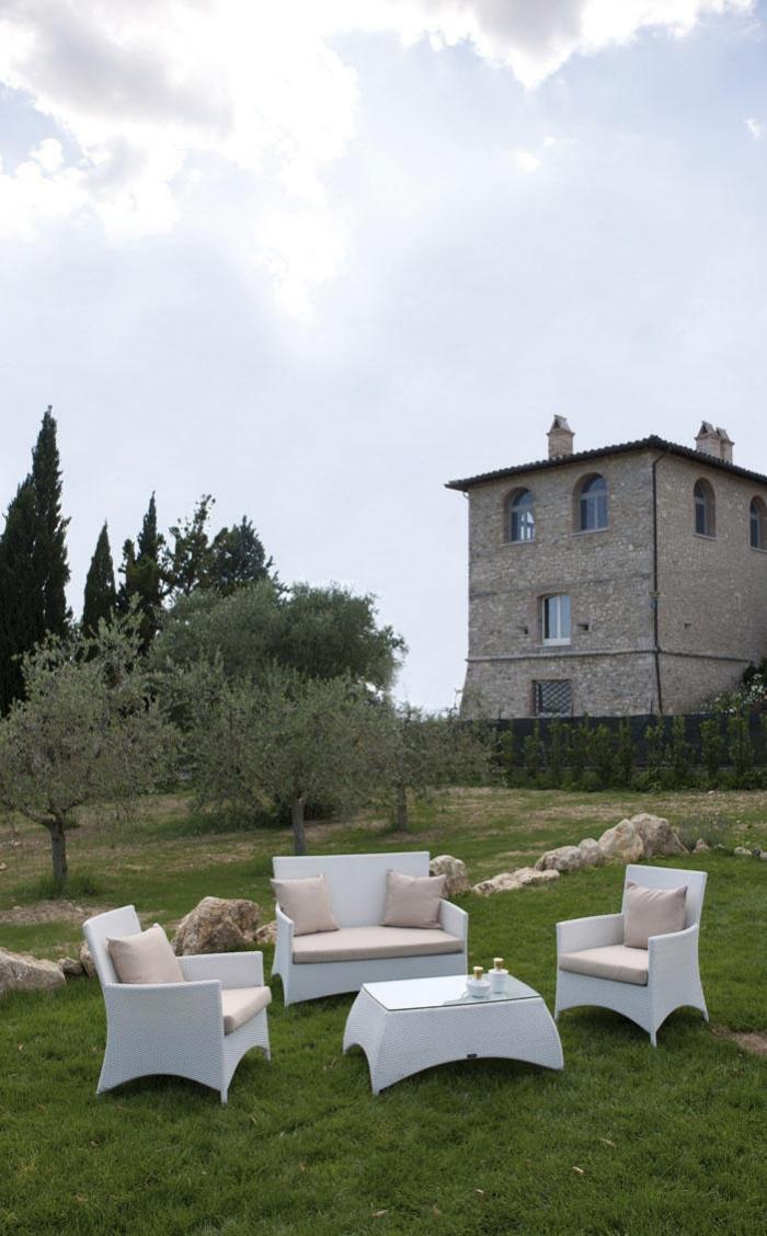 Polyratanový záhradný záhradný nábytok-sedacia súprava-biela-Viedeň-talenti