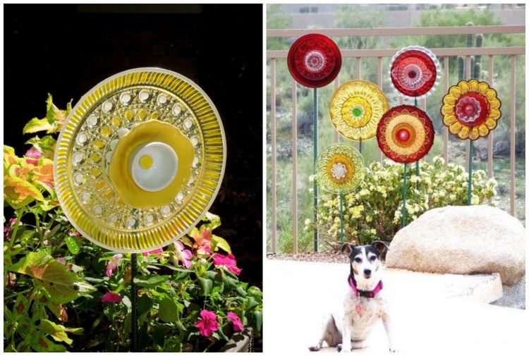 Vyrobte si vlastnú záhradnú zástrčku-žltá-červená-sklenená doska