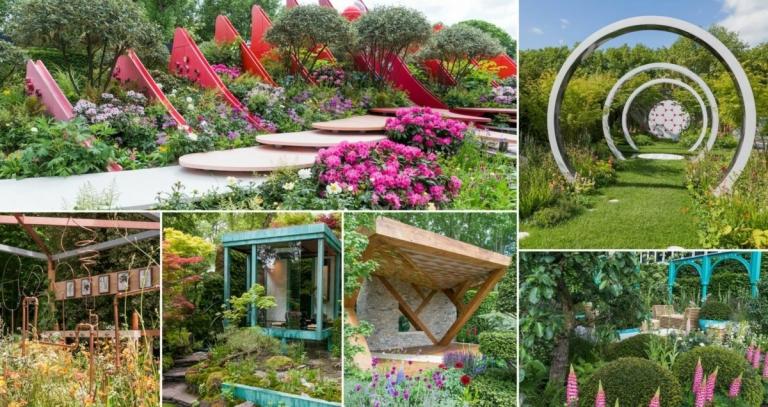 Moderné a geometrické konštrukcie v jasných farbách na Chelsea Flower Show 2019