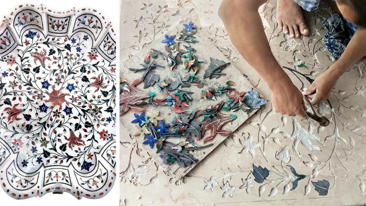 Mozaikové kvetinové motívy záhradná dekorácia