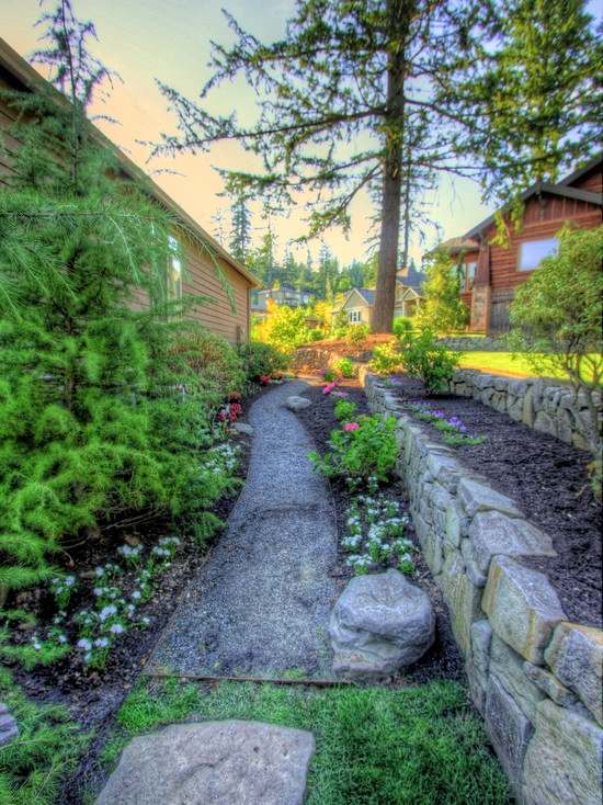 Opierajúce sa múry stavať záhradný dizajn nápady lacné materiály