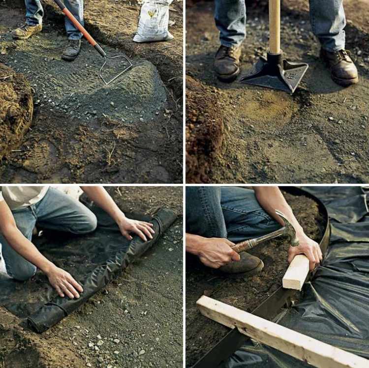 záhradná cesta-kladenie-fólie-razenie-kutilstvo