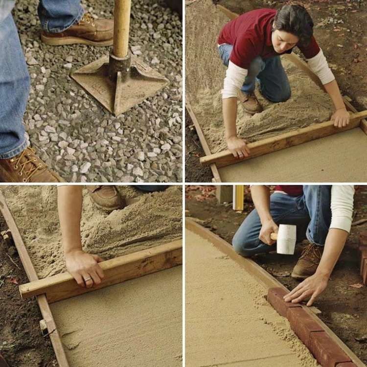 záhradná cesta-kladenie-pieskovanie-razenie-obrubník-stimulácia