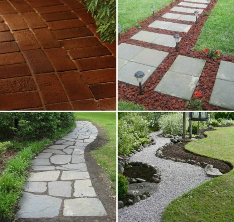 Vytvorte záhradnú cestu štrk-prírodný kameň-dlažobný kameň-lávový kameň-červený