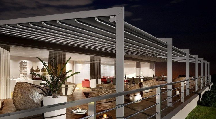 materiály-zastrešenie terasy-moderná-šedá-rovnomerná-dirello-pergola-hliník-pvc