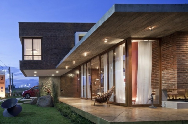 moderný dizajn z tehál a skla moderný exteriér z tehál a skla