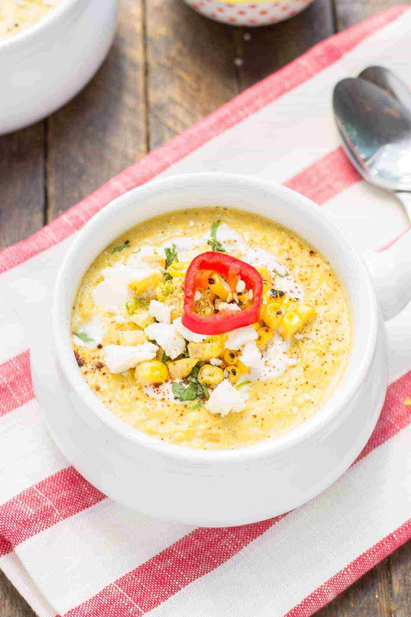 Mexická kukuričná Elote Kukuričná polievka Smotanová polievka s nízkym obsahom kalórií