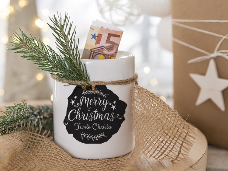 peňažné darčeky na Vianoce personalizujte pokladničku