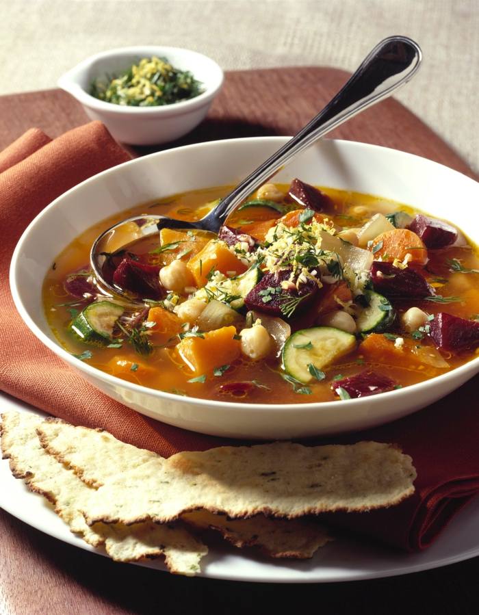 polievka repa uhorka zelenina miska lyžica misky