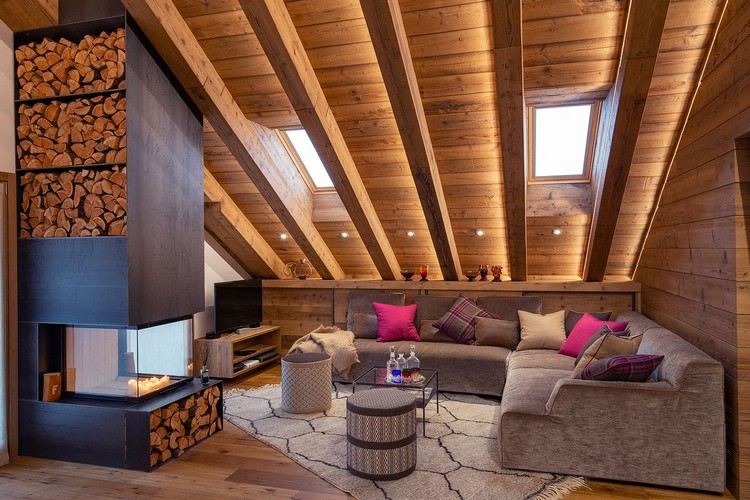 útulný apartmán na najvyššom poschodí horská chata rustikálne kúzlo drevo horský štýl drevený obklad šikmá strecha