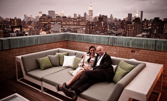 Terasa zariadená strešná terasa balkón ratanová sedacia súprava Malebný výhľad