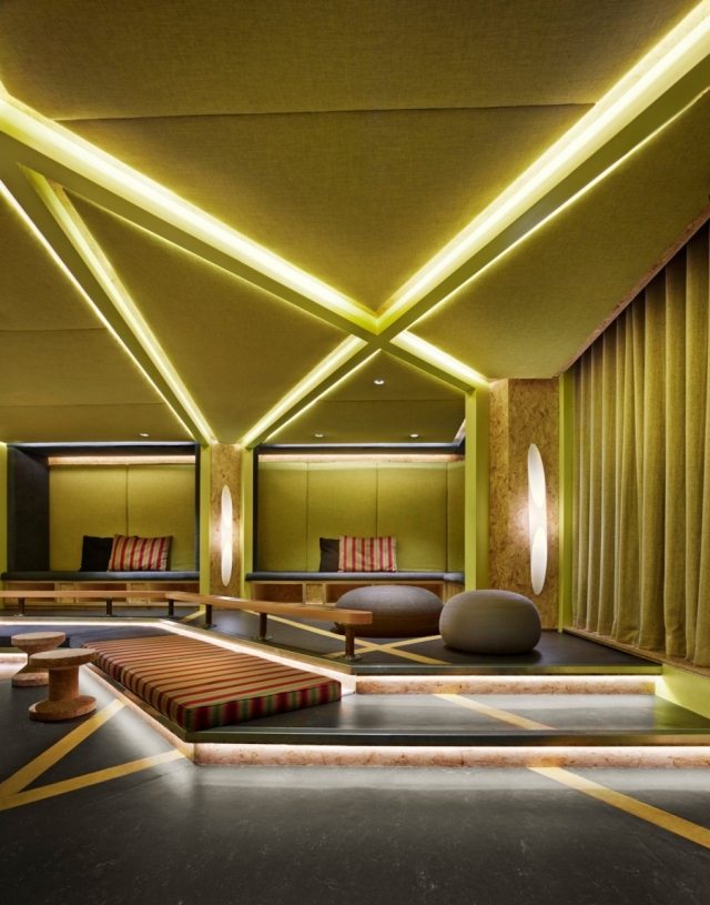 generátor rekonštrukcia hostela stropný dizajn LED osvetlenie generátor londýnska ubytovňa renovácia stropný dizajn LED osvetlenie