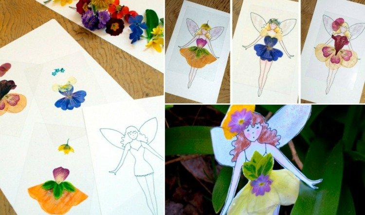 lisované kvety-víly-drotár-šablóna-kvet-šaty-deti-zábava