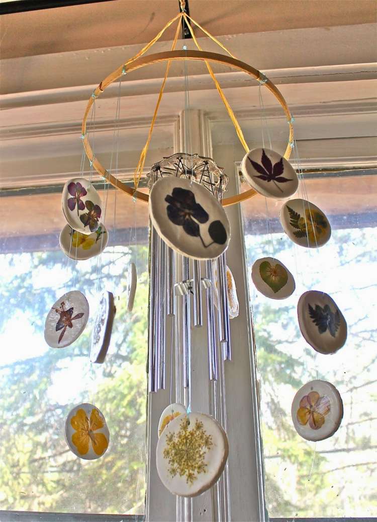 lisované kvety-windspiel-mobil-urob si sám-jednoduché pokyny