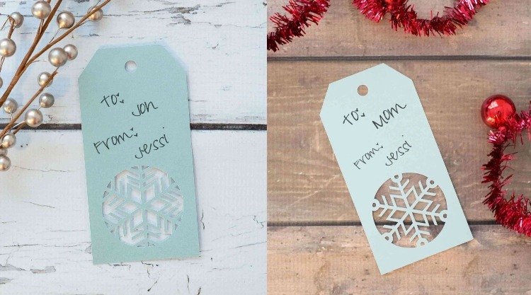 Vyrobte a vystrihnite štítky na darčeky