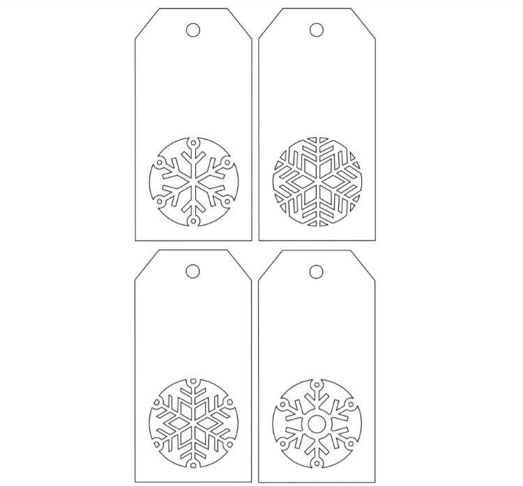 Na darčekových visačkách sú šablóny na vytlačenie a vystrihnutie