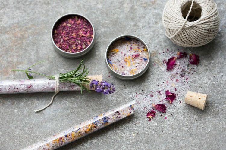 darčeky z termomixu relaxačná soľ do kúpeľa levanduľa kvety himalájska soľ epsomská soľ