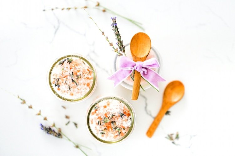 darčeky z kúpeľovej soli thermomix relaxačná levandulová himalájska soľ epsomská soľ