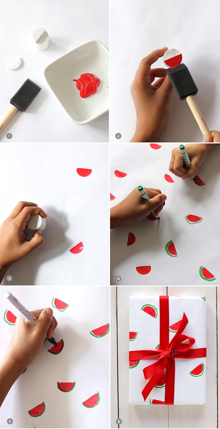 Navrhnite si vlastnú gumu na zátky z vodného melónu z baliaceho papiera