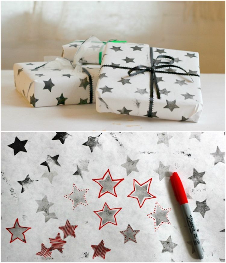 Navrhnite si vlastný baliaci papier na zadnú pečiatku z penovej gumy