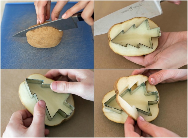 navrhnite si vlastnú pečiatku pre deti z baliaceho papiera