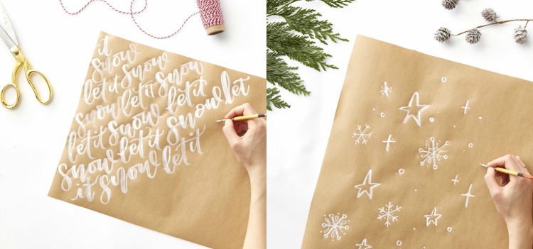 navrhnite si vlastný rukopis nakreslite baliaci papier