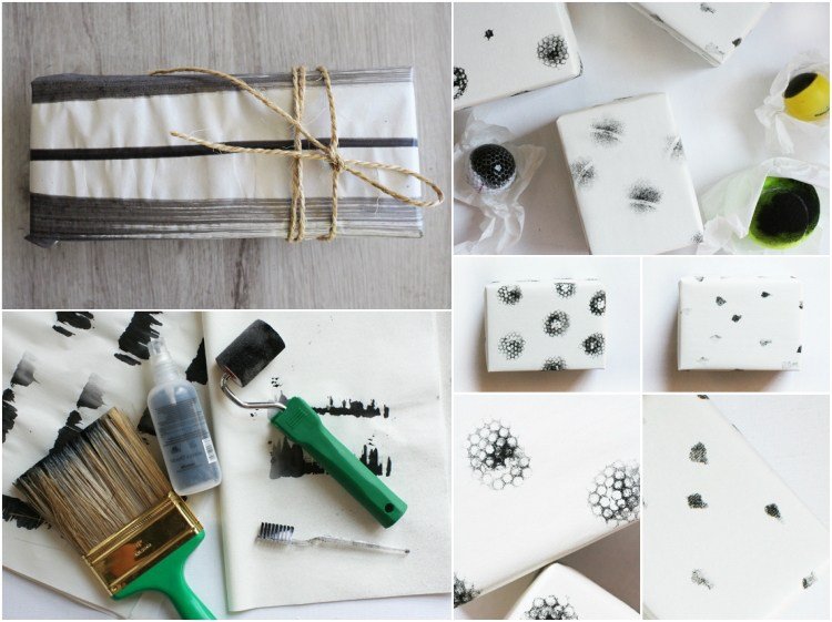 navrhnite si vlastný baliaci papier s minimalistickými čiernobielymi výtlačkami