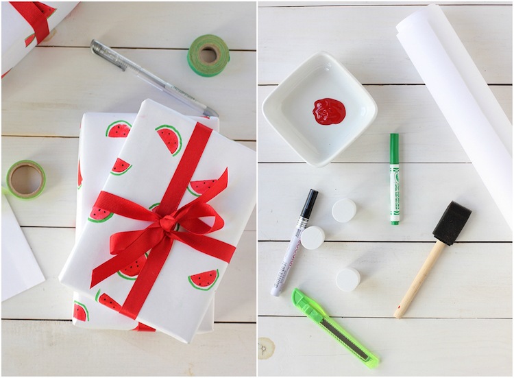 Navrhnite si vlastný vodný melón na pečiatku na baliaci papier