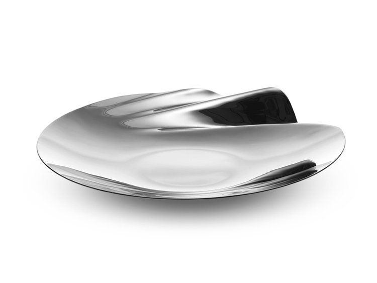 Servírovací tanier „Serenity“ so zakriveným tvarom riad-sada-zaha-hadid-porcelánový tanier-čierny-lesk