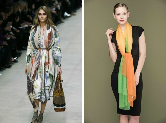 mäkké oversize šatky, viacfarebné alebo trojfarebné veľký šál-mäkký alebo hodváb