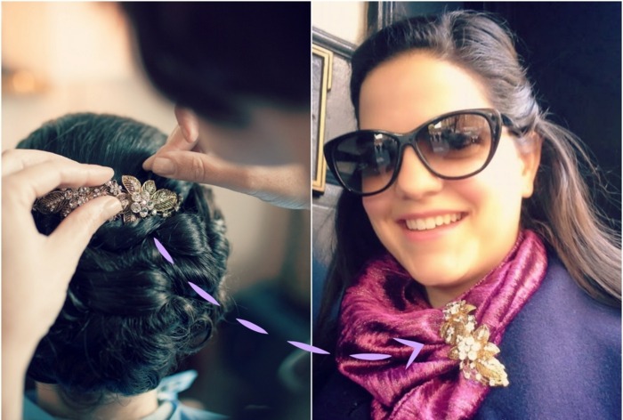 Doplnok k brošni a vlasom s dvoma možnosťami nosenia Brochee-and-hair príslušenstvo