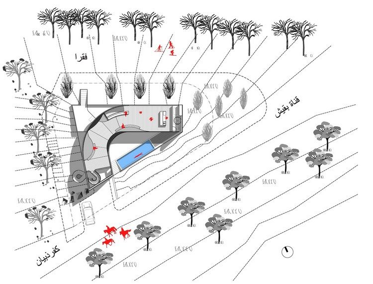 pôdorys zakrivený dom trojuholníkového pozemku