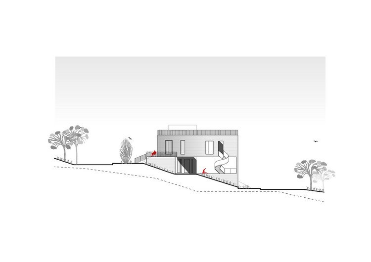 architektonický návrh rezaného domu