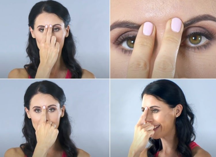 Zbavte sa zamračených čiar medzi očami jednoduchými pohybmi prstov