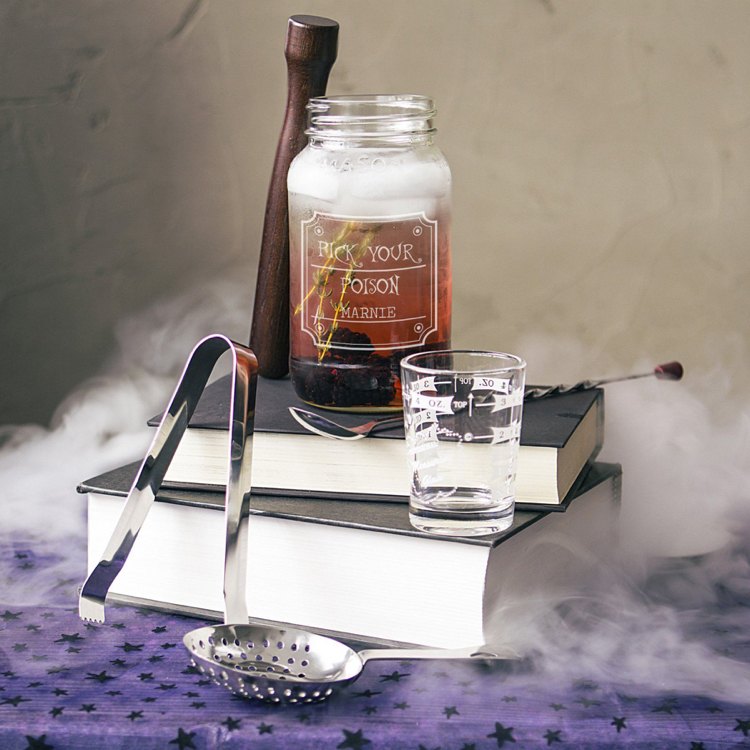 Vintage sklenená nádoba na darček Halloweenska dekorácia stolu