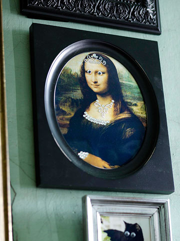 halloween dekorácia mona lisa obrázok hravý čierny