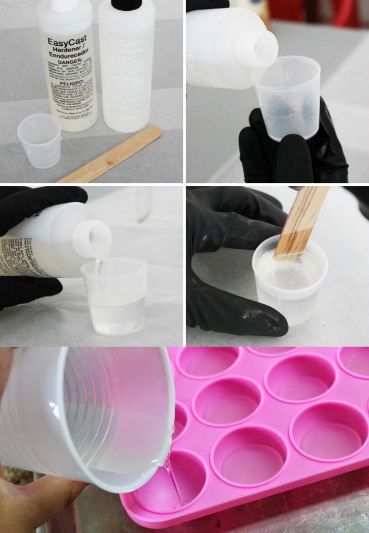 Šperky z liatej živice - odmerajte a zmiešajte živicu a tužidlo Šperky z liatej živice-urob si sám-návod-mix-syntetická živica