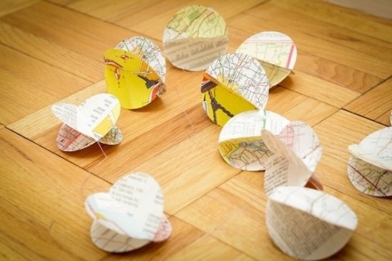 Girlandy sami vytváranie nápadov karta Ozdoby na vianočný stromček-trojrozmerné