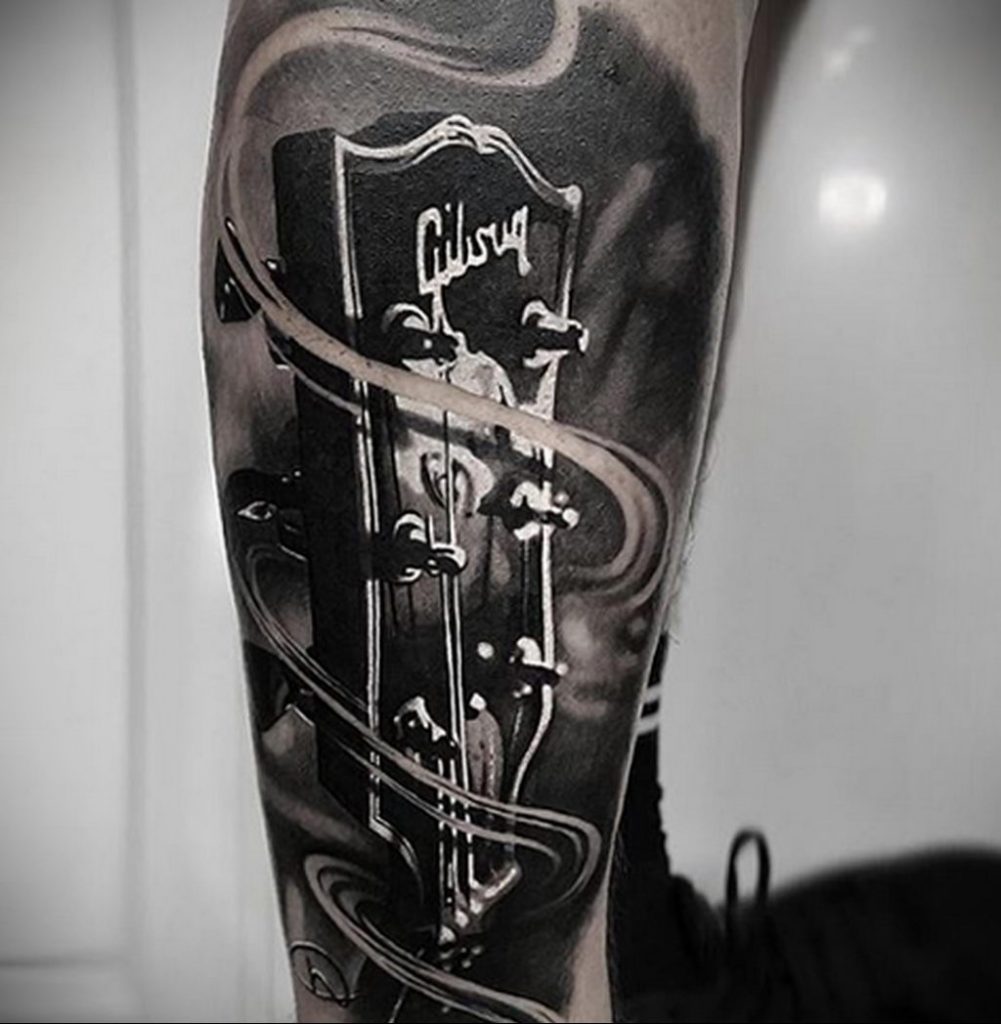 Gibson Gitara Headstock & Tuners Tatuaż - Zdjęcie