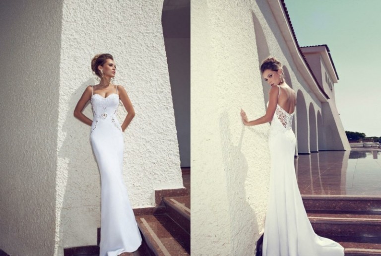 značkové svadobné šaty ramienka dekolt svadobný outfit julie vino