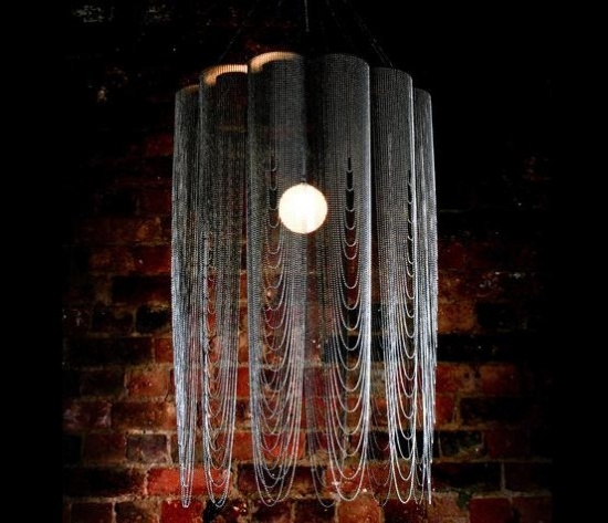 Luster so striebornou retiazkou Prívesné svetlá strieborná retiazka