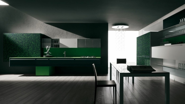 lesklé zelené dekorácie talianske kuchyne