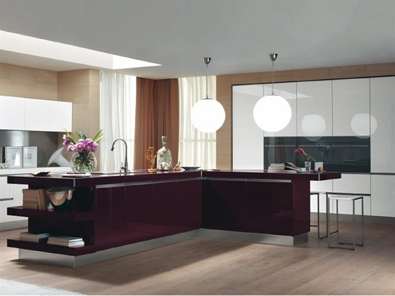 moderné kuchynské víno červené od salvarani moderná-kuchyňa-víno-červená-salvarani