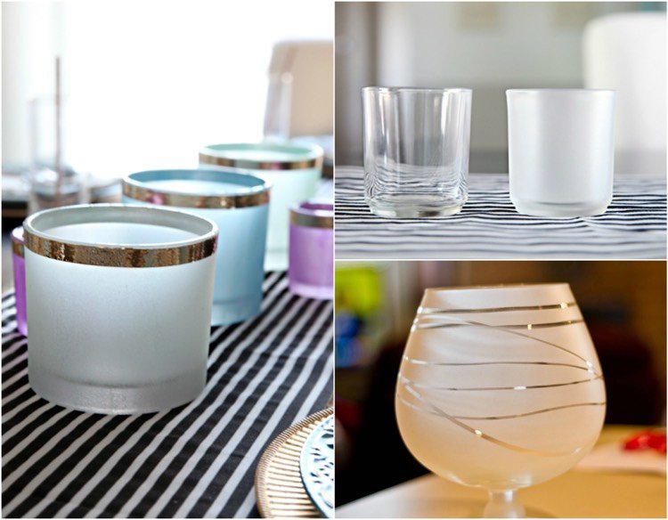 maľba na sklo-nápady-lampáše-efekt-mrazu-páska-vzor