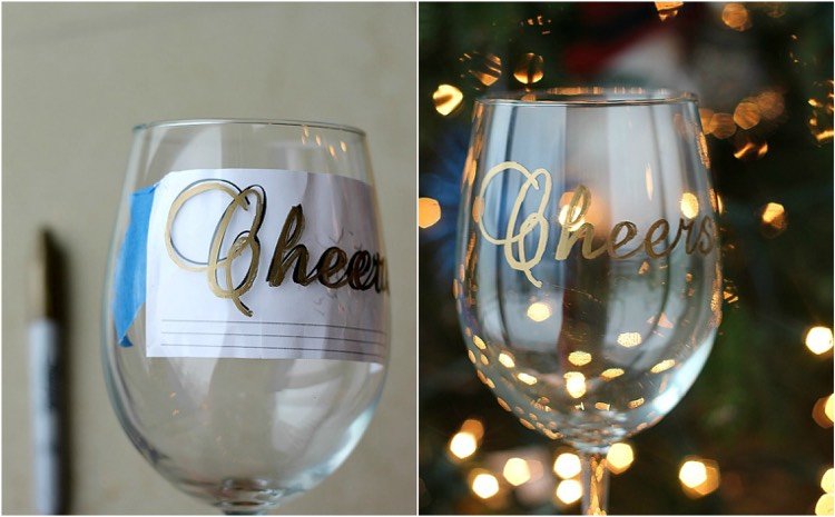 maľba-sklenené-nápady-edding-fixka-zlaté písanie