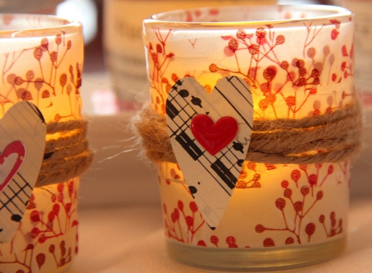 Sklenený držiak na čajovú sviečku washi-tape-špagát-srdce