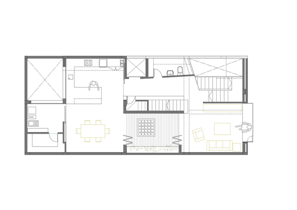 druhý pôdorys moderný dom druhé poschodie